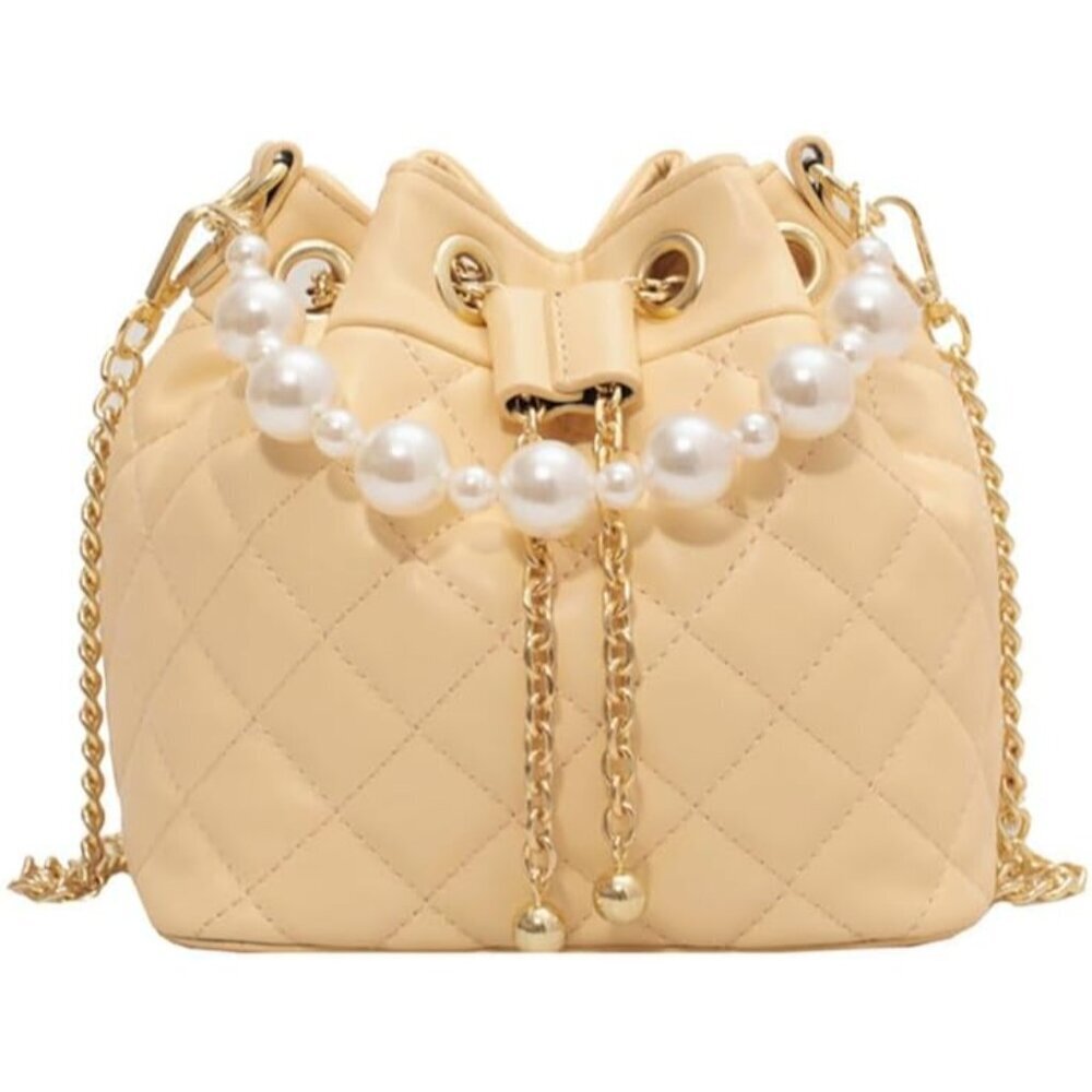 Quilted Crossbody Bag PU Leather Women 7x6.8x5.5 Inches Stylish Versatile